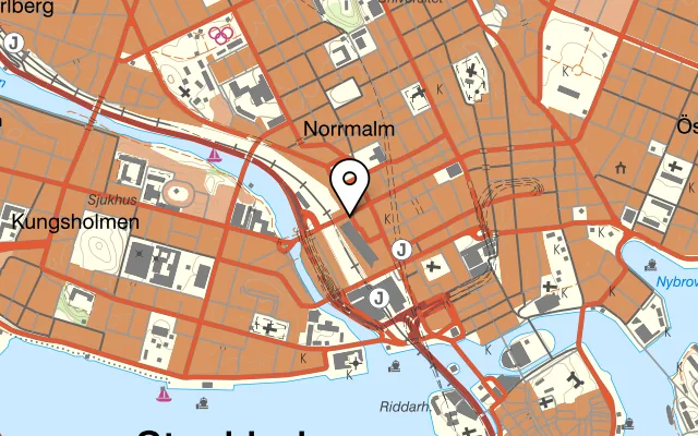 Karta som visar WTC restaurang på Kungsbron 1, 111 22 Stockholm