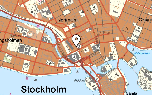 Karta som visar Stockholm Fisk på Vasagatan 1, 111 20 Stockholm