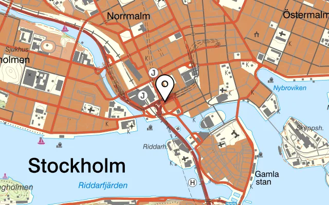 Karta som visar Mongolian Barbeque på Vasagatan 8, 111 20 Stockholm