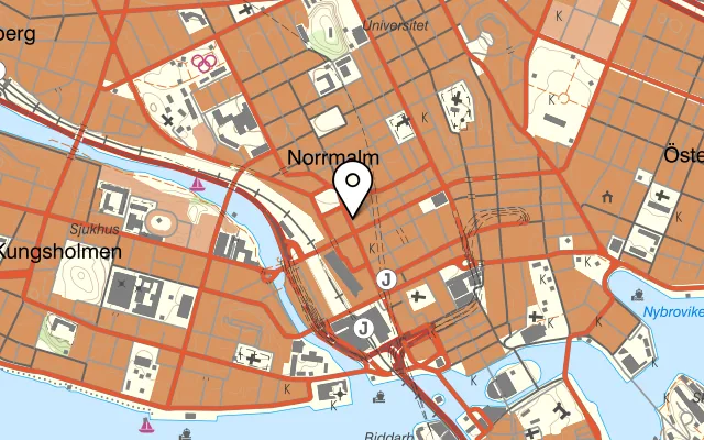 Karta som visar Duvel Café på Vasagatan 50, 111 20 Stockholm