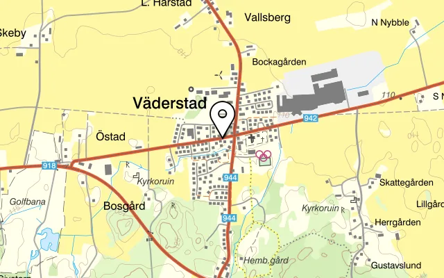 Karta som visar Väderstad Centralkrog på Folkungavägen 12, 590 21 Väderstad