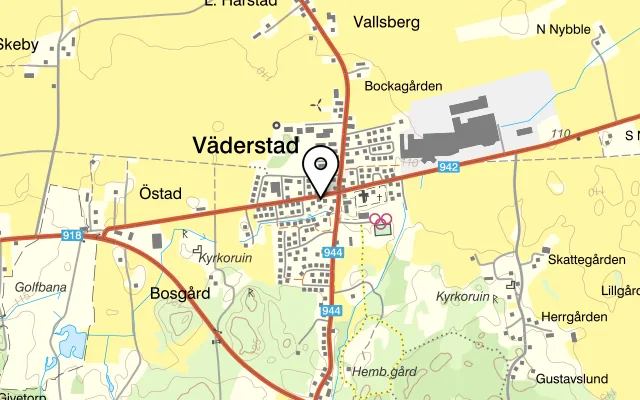 Karta som visar Centralkrogen på Folkungavägen 12, 590 21 Väderstad