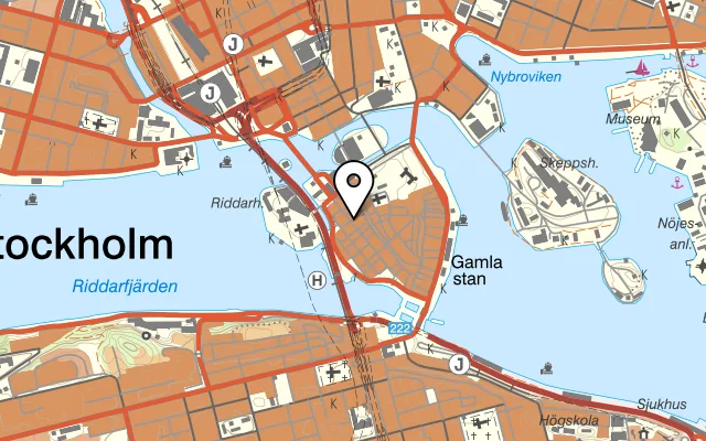Karta som visar Wirströms på Stora Nygatan 13, 111 27 Stockholm, Sweden