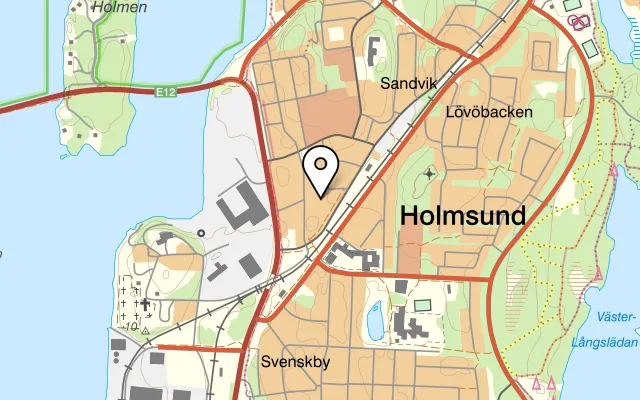 Karta som visar Holmsunds pizzeria på HIMMELSKA FRIDENS TORG 4, 913 31 Holmsund