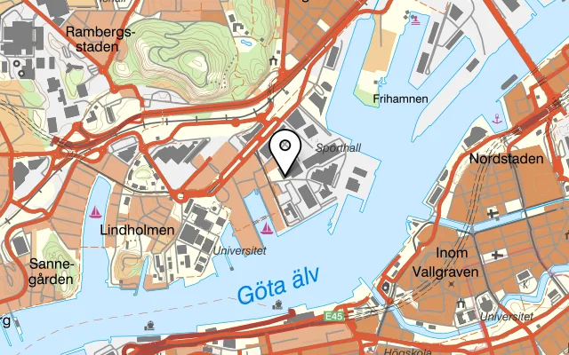 Karta som visar Kooperativet på Anders Carlssons gata 2, 417 55 Göteborg