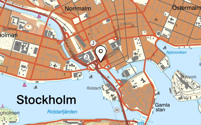 Karta som visar Amazing Thai Restaurang på Vasagatan 6, 111 20 Stockholm
