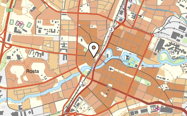 Karta som visar Jordiano på Fabriksgatan 2, 702 10 Örebro