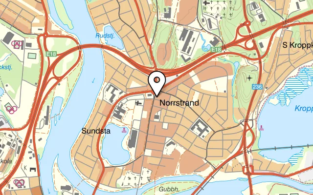 Karta som visar Restaurant & Pizzeria Vedugnen på Rudsvägen 38, 654 63 Karlstad