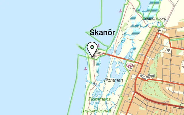 Karta som visar Badhytten på Hamnvägen, 239 30 Skanör
