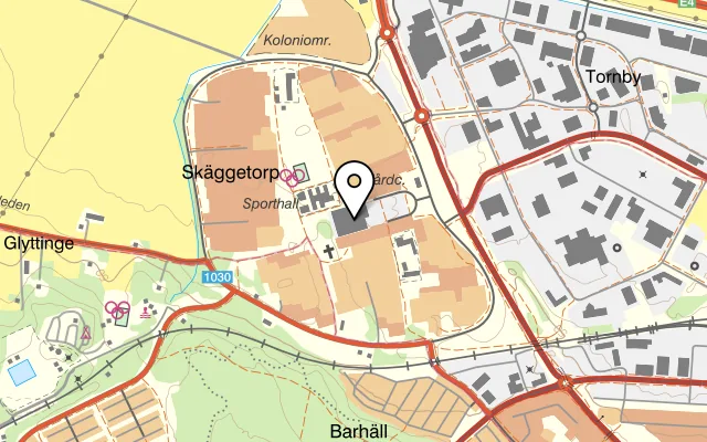 Karta som visar Spicy India på Skäggetorps centrum 1, 586 44 Linköping