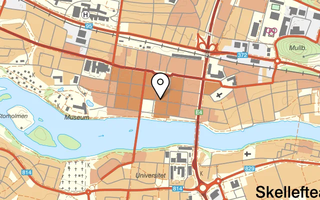 Karta som visar Stadskällaren på Storgatan 43A, 931 31 Skellefteå