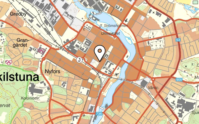 Karta som visar American Pizza Today på Alva Myrdals gata 10, 632 20 Eskilstuna