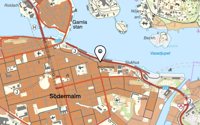 Karta som visar Hermans på Fjällgatan 23B, 116 28 Stockholm