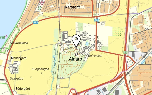Karta som visar Alnarp 9 på Sundsvägen 9, 230 53 Alnarp