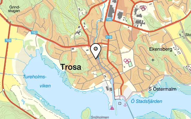Karta som visar Mekka konditori på Västra Långgatan 27, 619 35 Trosa