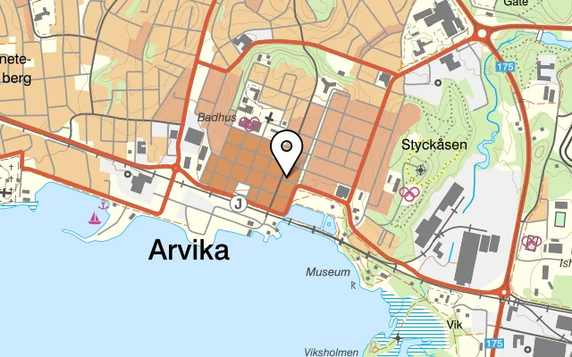 Karta som visar The Oven på Kyrkogatan 20, 671 31 Arvika