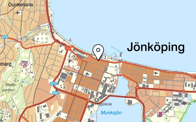Karta som visar Restaurang SOYA på Västra Storgatan 12, 553 15 Jönköping