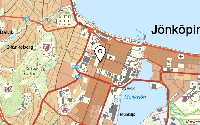 Karta som visar Indiska köket på Kapellgatan 15, 553 17 Jönköping
