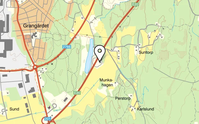 Karta som visar Rattugglan på Muggebovägen E20, SUNTORP, 542 92 Mariestad