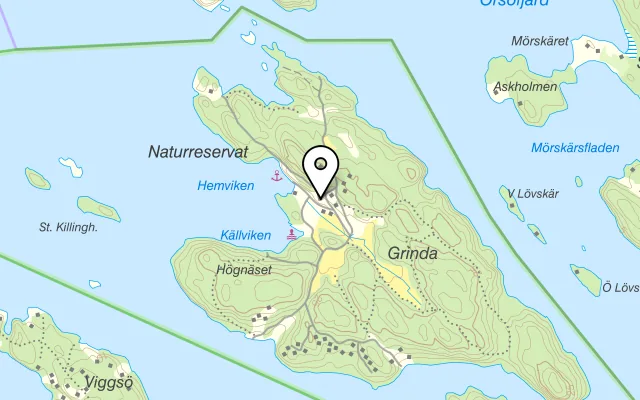 Karta som visar Grinda Wärdshus på Grinda Gästhamn, 184 97 Ljusterö