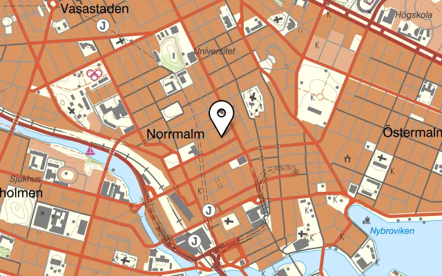 Karta som visar Hubertus på Drottningatan 88, Holländargatan 9, 111 36 Stockholm