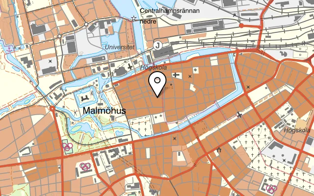 Karta som visar plocke-pinn på Skomakaregatan 10, 211 34 Malmö