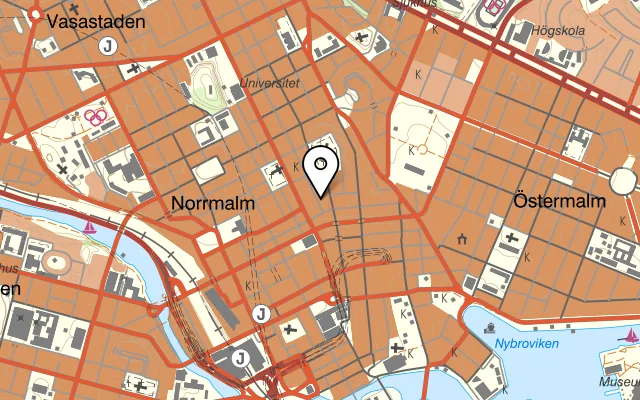 Karta som visar Mancini på Tunnelgatan 1A, 111 37 Stockholm