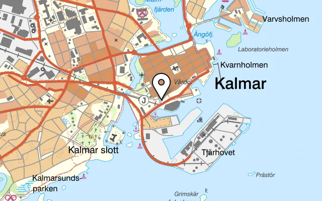 Karta som visar Gröna Stugan på Larmgatan 1, 392 32 Kalmar