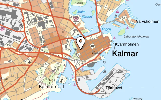 Karta som visar Restaurang Athena på Norra Långgatan 12, 392 32 Kalmar
