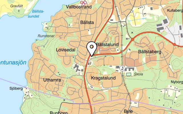 Karta som visar Kristorante på Bällstabergsvägen 2, 186 55 Vallentuna
