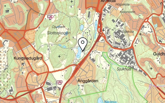 Karta som visar Villa Belparc på A O Elliots Väg 10, 413 11 Göteborg