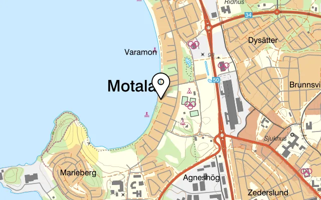 Karta som visar Sjövik på Solskensvägen 8, 591 72 Motala