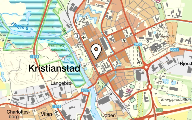 Karta som visar Barbko på Tivoligatan 4, 291 31 Kristianstad