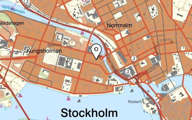 Karta som visar Mozarteum på Kungsgatan 82, 112 27 Stockholm