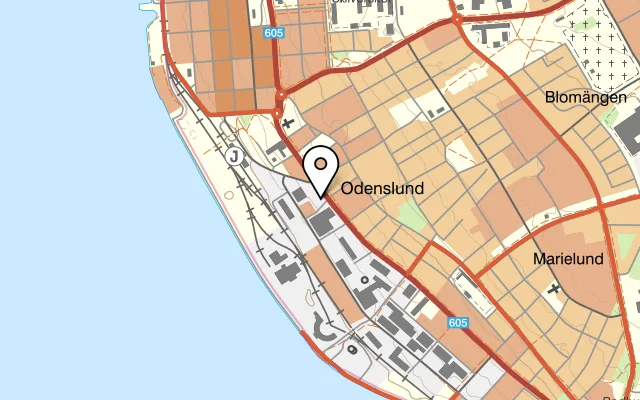 Karta som visar Biliard Hallen på Bangårdsgatan 2, 831 34 Östersund, Sweden