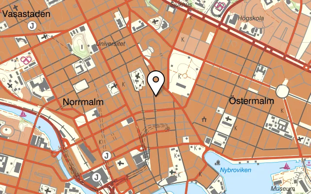Karta som visar Nalen på Regeringsgatan 74, 111 39 Stockholm