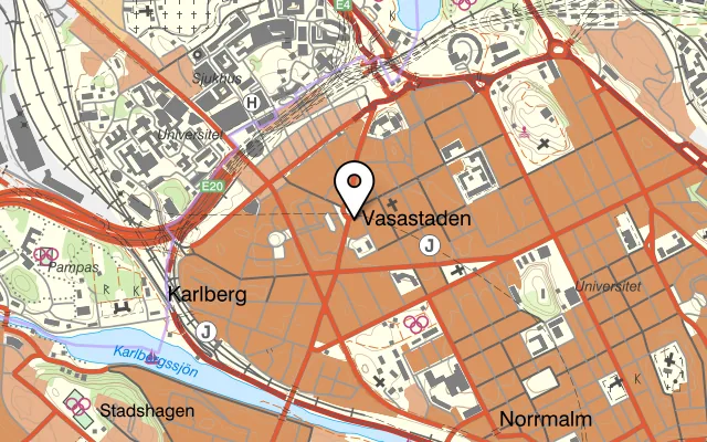 Karta som visar Sangria på Sankt Eriksgatan 108, 113 31 Stockholm