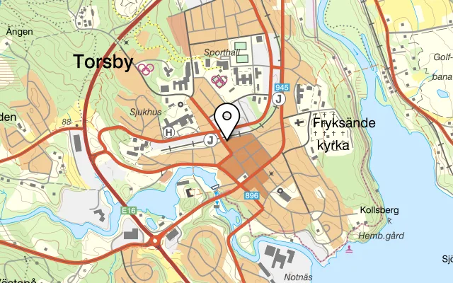 Karta som visar Torsby Pizzeria på Järnvägsgatan 16, 685 30 Torsby