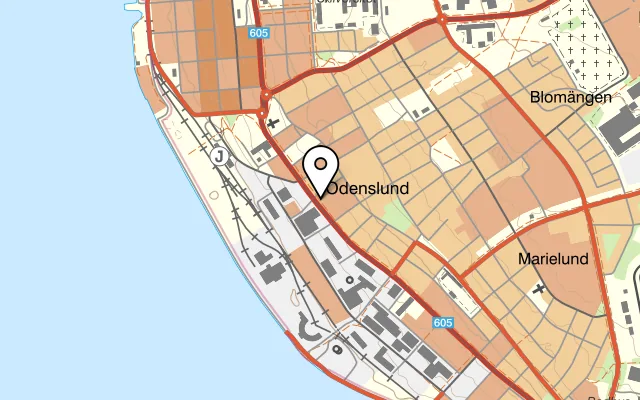 Karta som visar Edenbos Konditori på Rådhusgatan 59, 831 37 Östersund