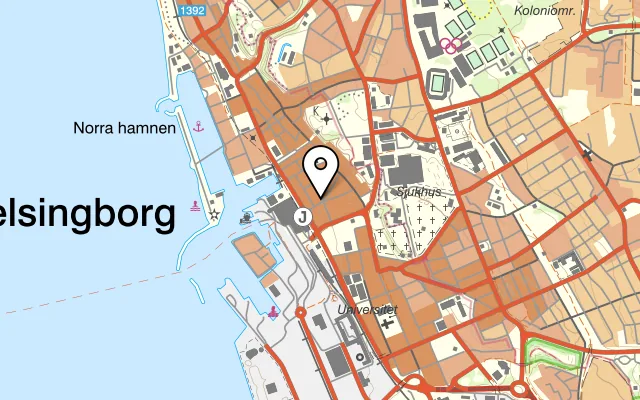 Karta som visar Koreana på Bruksgatan 30, 252 23 Helsingborg