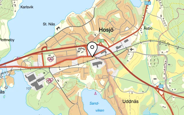 Karta som visar Hosjö Pizzeria på Centralvägen 40, 791 46 Falun