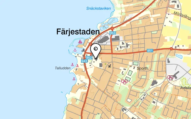 Karta som visar Hotel Skansen Öland på Tingshusgatan 1, 386 30 Färjestaden