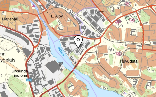 Karta som visar Villa Wera på Vretenvägen 13, 171 54 Solna
