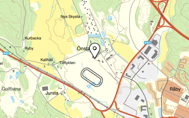 Karta som visar Bro Park Krog på Bro-önsta Önsta 1, 197 93 Bro