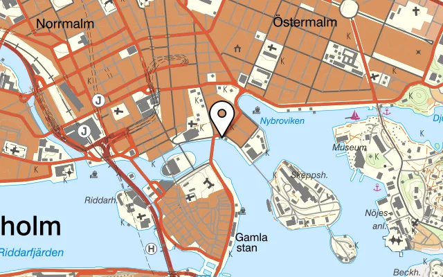 Karta som visar Café på Blasieholmen, Stockholm