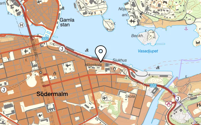 Karta som visar Fjällgatans Kaffestuga på Fjällgatan 37, 116 28 Stockholm