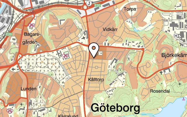 Karta som visar Pizza Italia på Stobéegatan 6, 416 53 Göteborg