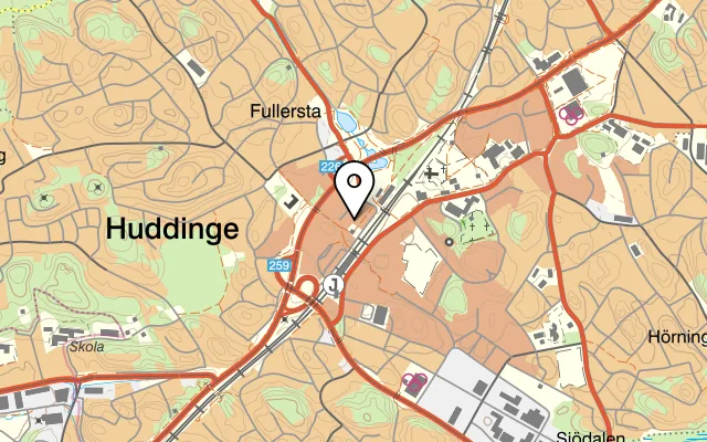 Karta som visar Tandoori Köket på Fullerstatorget 2, 141 35 Huddinge
