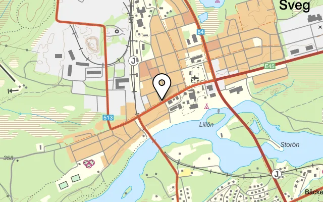 Karta som visar Mysoxen på Fjällvägen 12-14, 842 32 Sveg