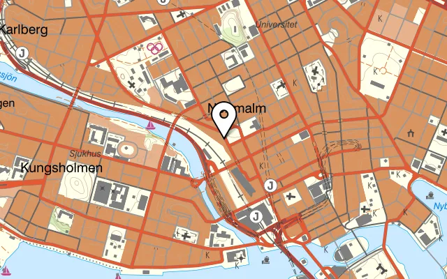 Karta som visar Clarion Hotel Sign på Östra Järnvägsgatan 35, 111 20 Stockholm